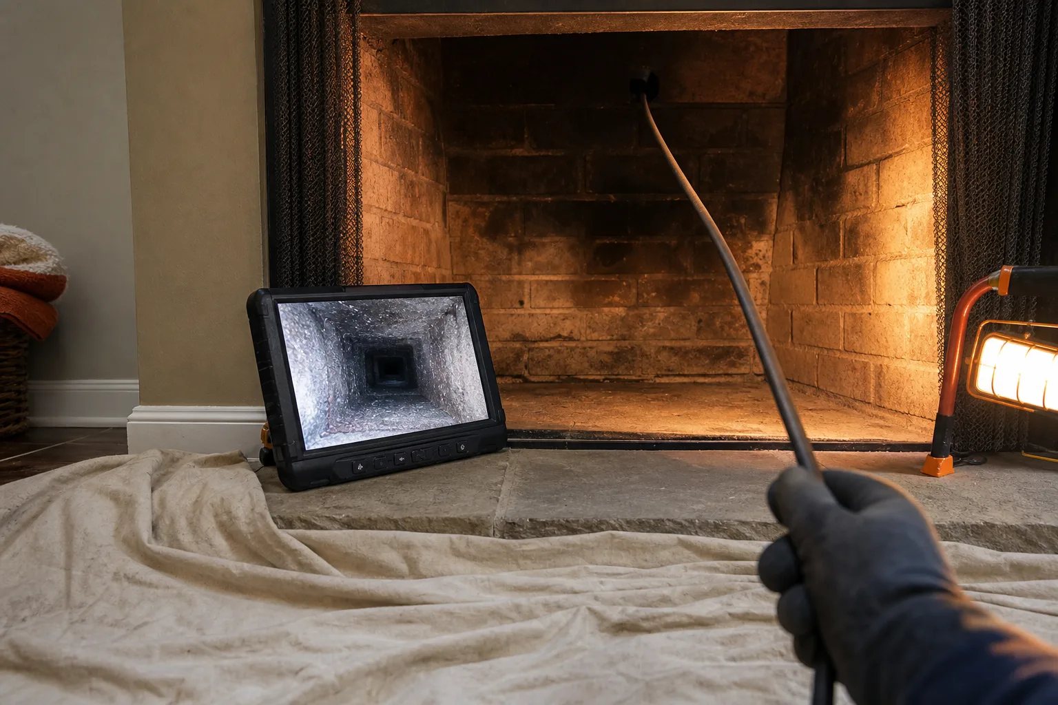 northeastern masonry & chimney flue camera scan running from the firebox