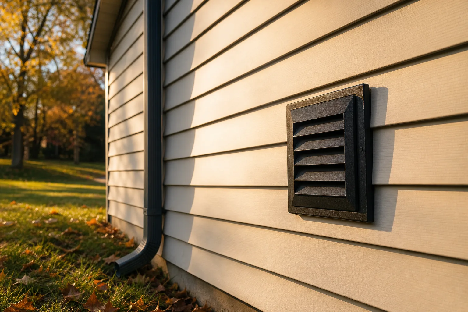 Gas fireplace repair cost can include venting: the exterior direct-vent termination cap on a home's siding