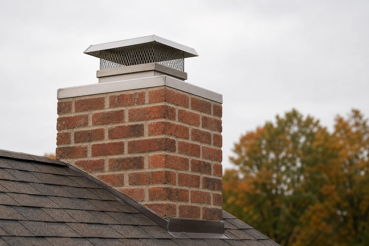 Wood stove installation cost of relining: the same brick chimney with a new stainless top plate, liner and capped spark arrestor
