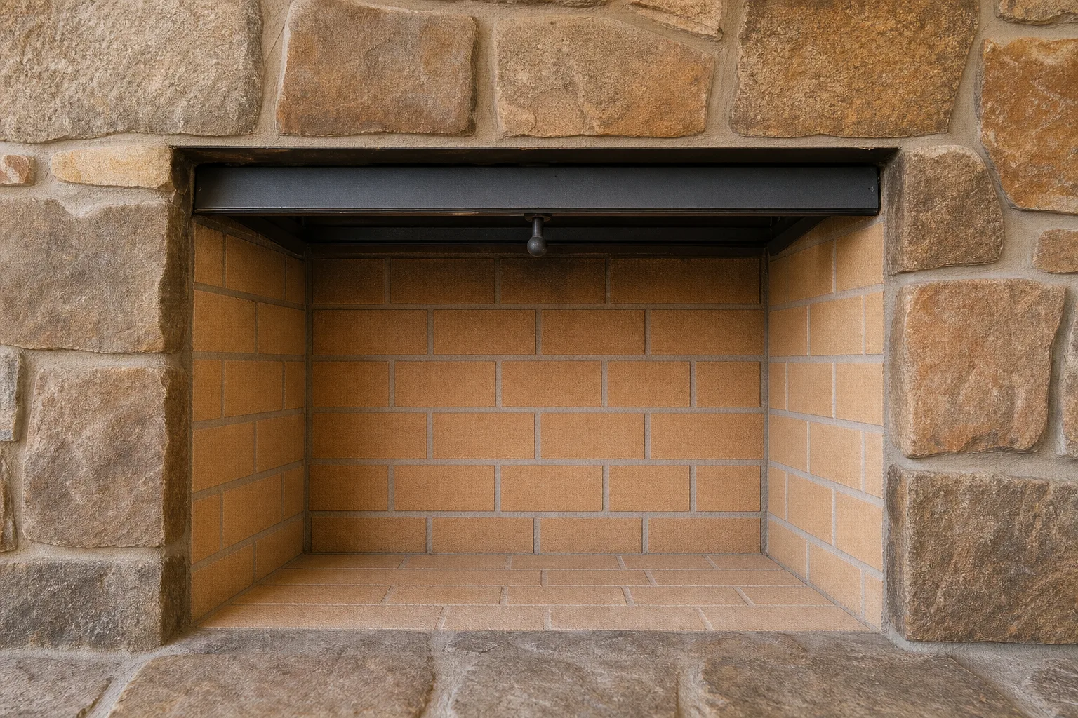 convert gas fireplace to wood: the same masonry firebox in sound condition with tight firebrick joints and a clean working damper
