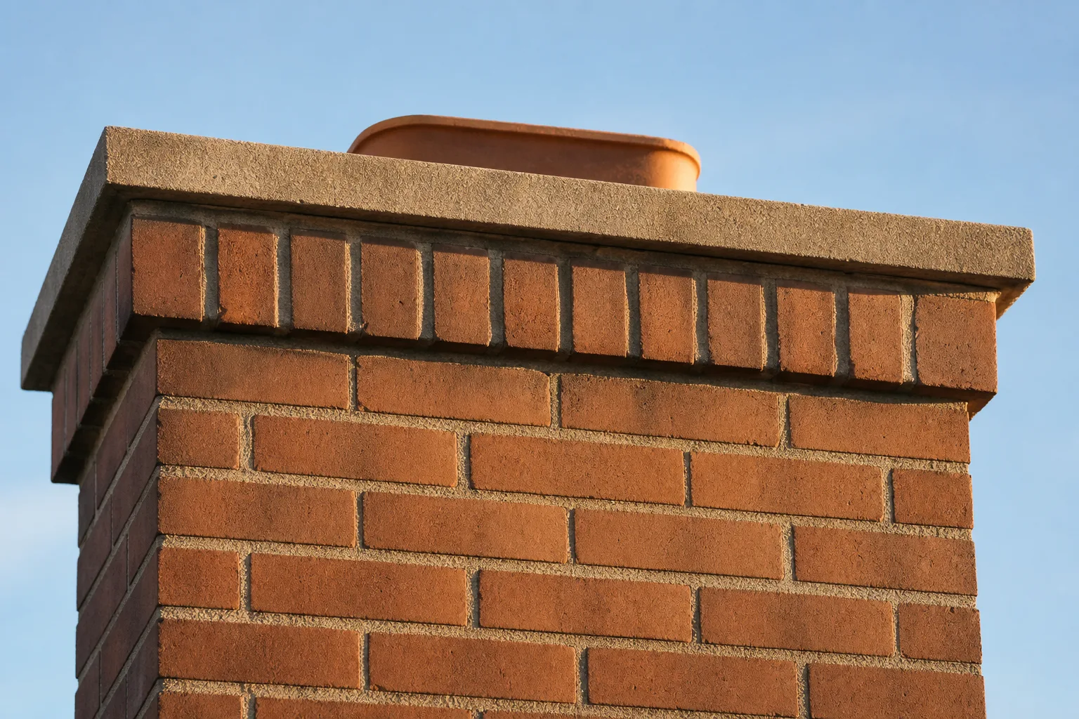 How to clean a chimney: the same flue wall in sound swept condition with clean clay tile