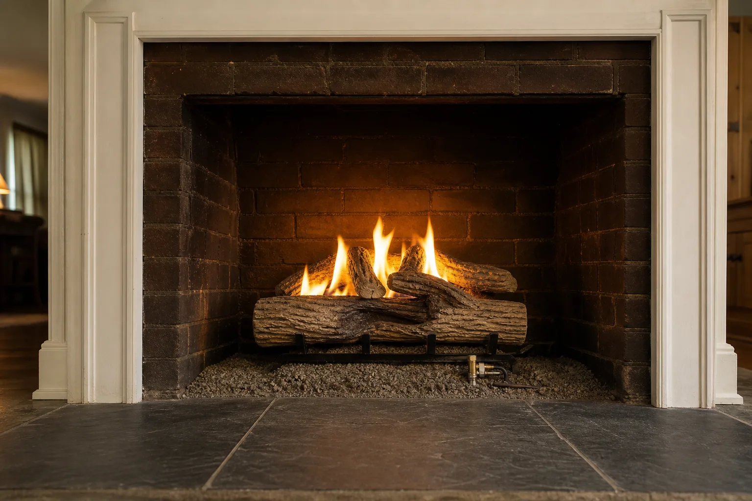 Do gas fireplaces need a chimney: vent-free gas log set with ODS pilot in an open firebox