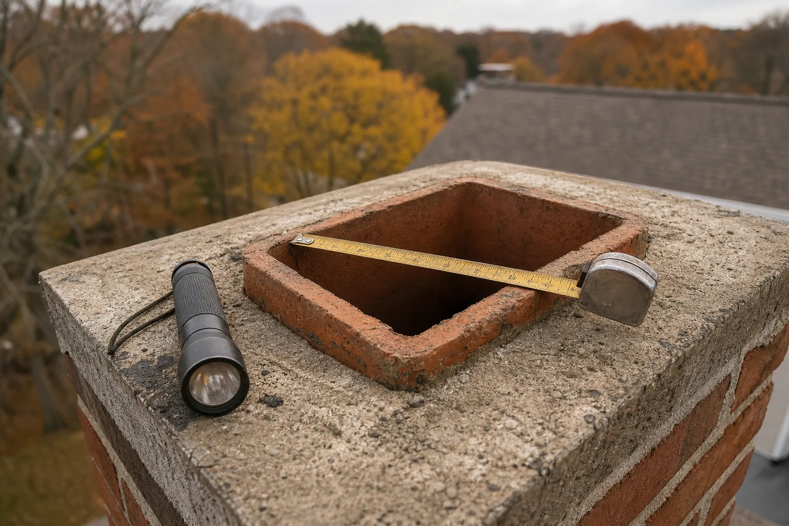 chimney brush sizing starts by measuring the inside of the flue tile at the crown