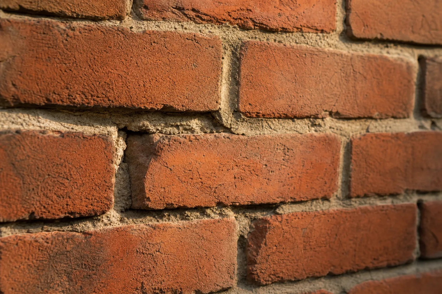 Tuckpointing explained: a brick wall where some mortar joints are sound and others have eroded away