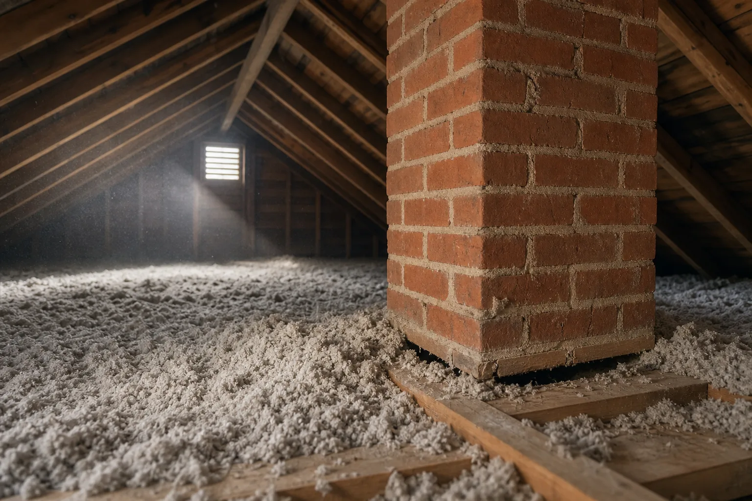 chimney insulation problem area where a brick chimney passes through attic framing