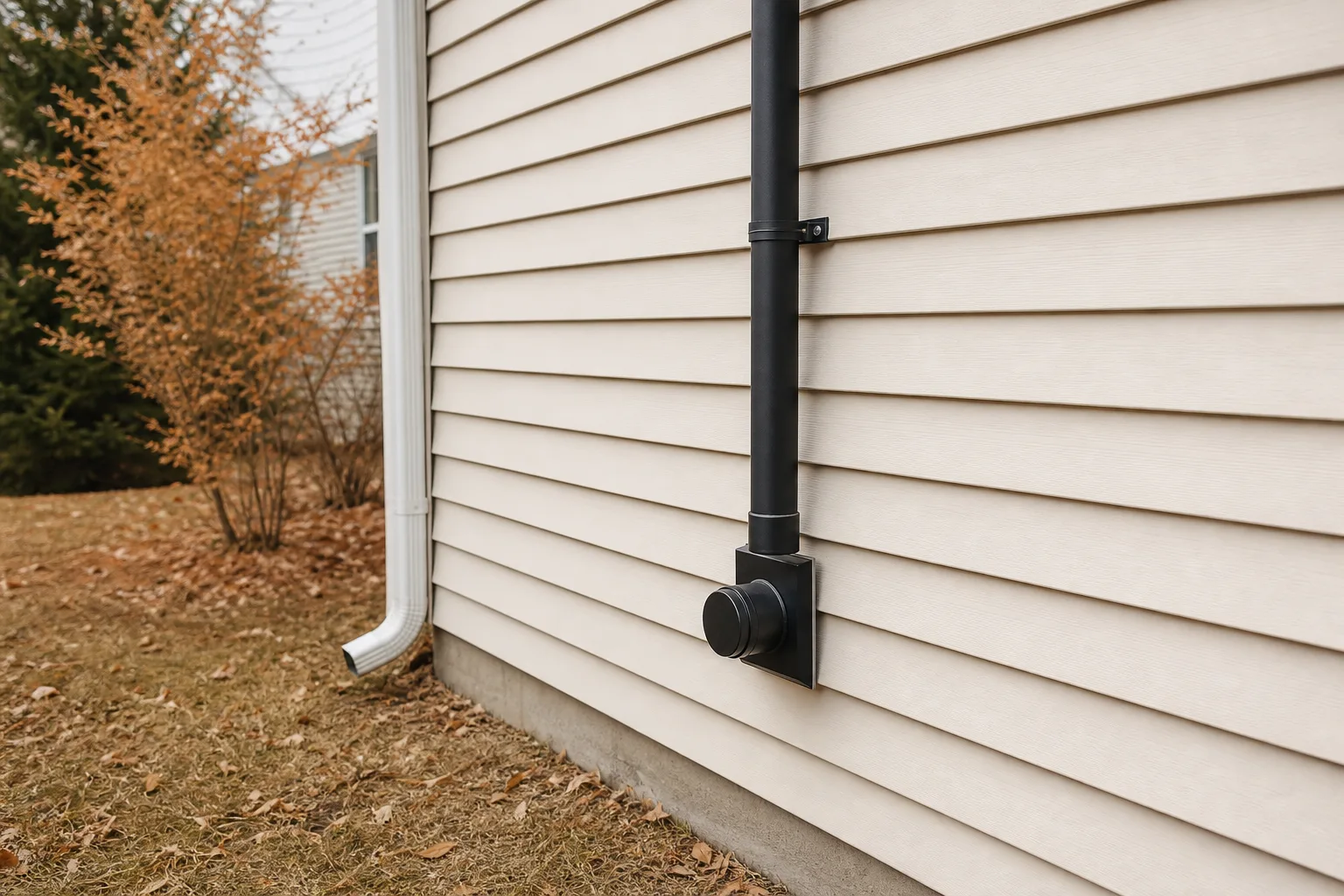 Do pellet stoves need a chimney: a through-wall pellet vent termination cap on the outside of a house