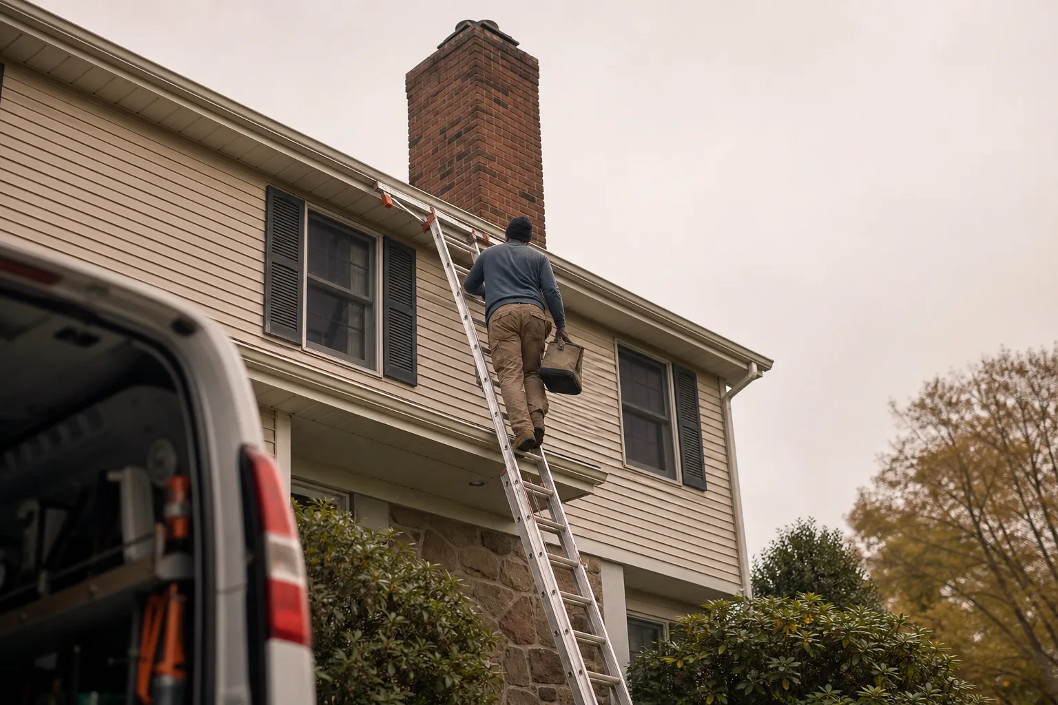 Chimney doctors should show proof of insurance before they climb a ladder to your roof