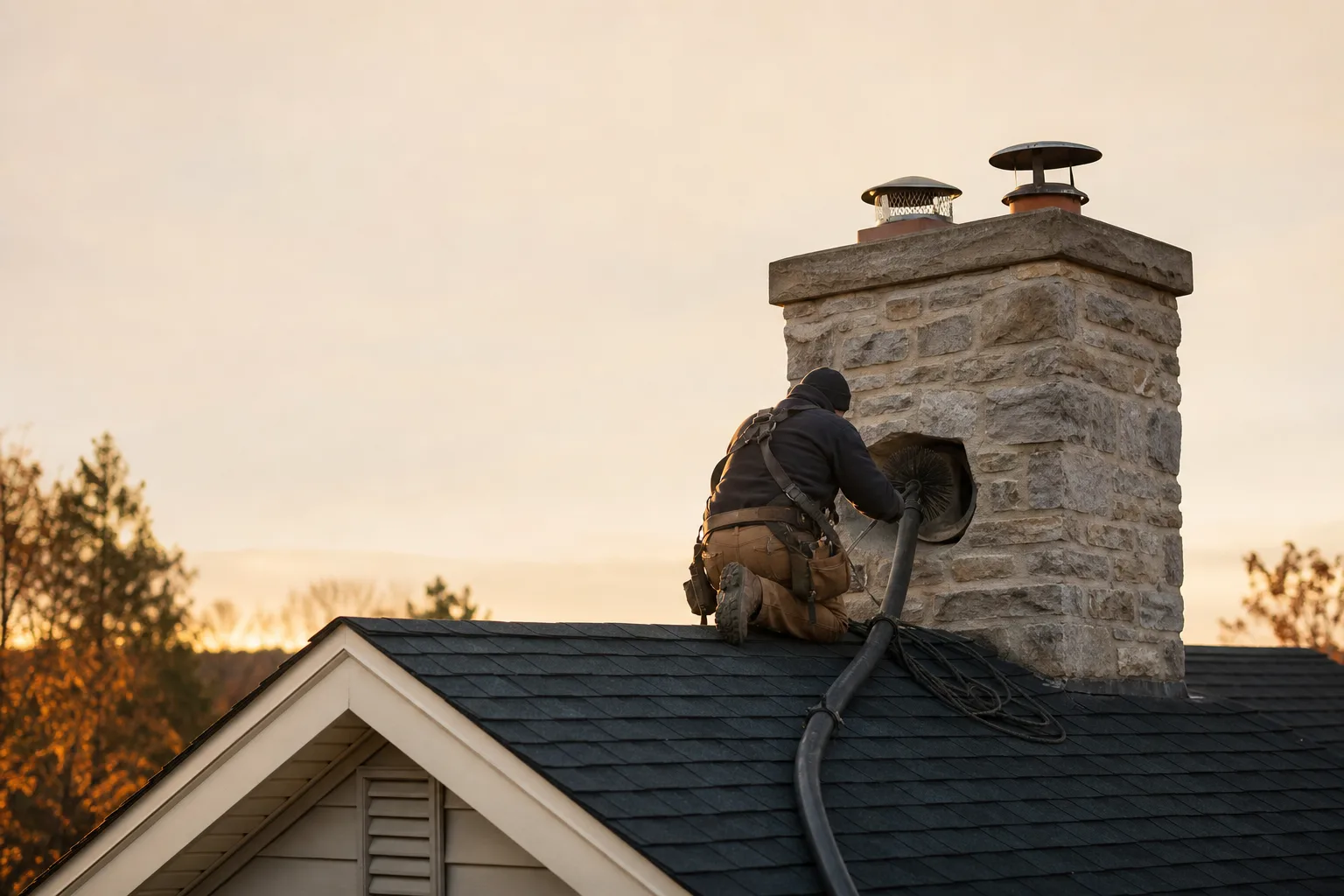 How often to clean dryer vent lines as a technician removes lint indoors