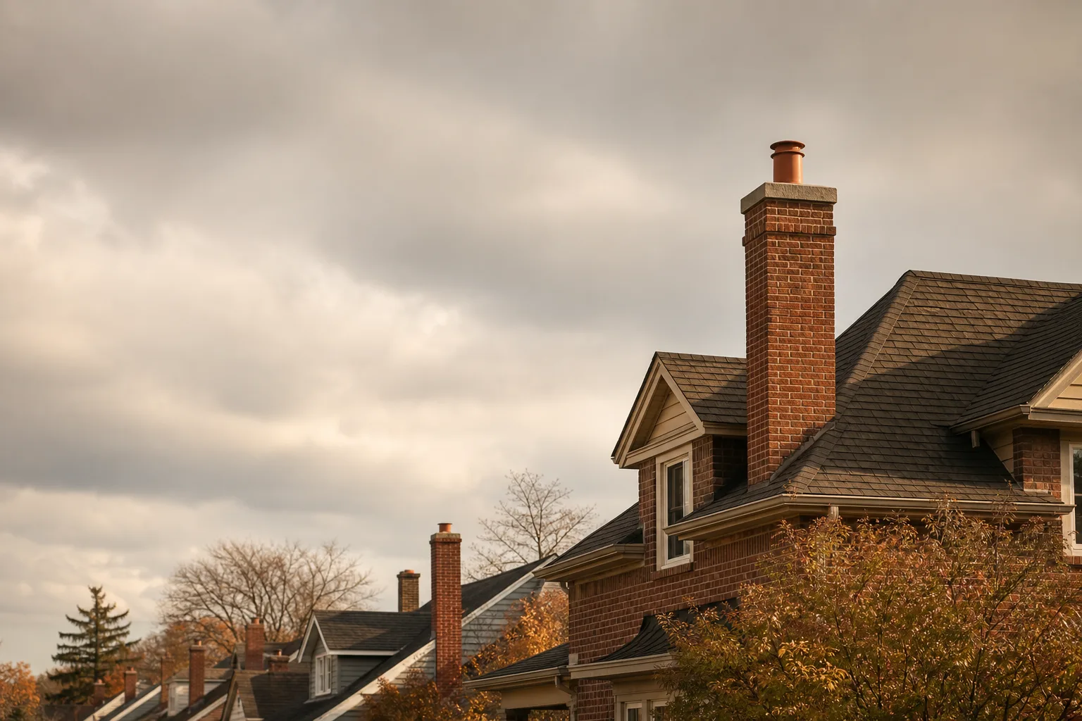 Chimney sweep in Cleveland, OH — brick chimneys on older homes