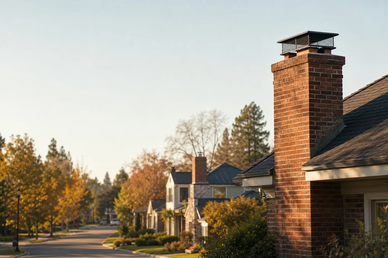 Chimney sweep in Sacramento, CA — rooftop chimneys across the city Chimney sweep in Sacramento, CA — rooftop chimneys across the city